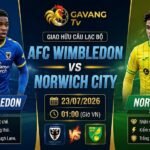 Ảnh bìa nhận định trận đấu AFC Wimbledon vs Norwich City lúc 01h00 ngày 23/07/2026 trên Gavang TV